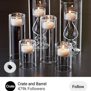 2 Crate and Barrel Tealight holders